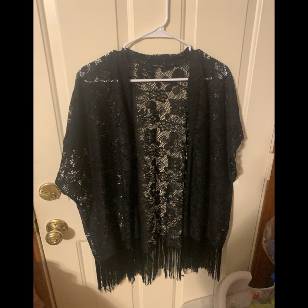 Black lace over
